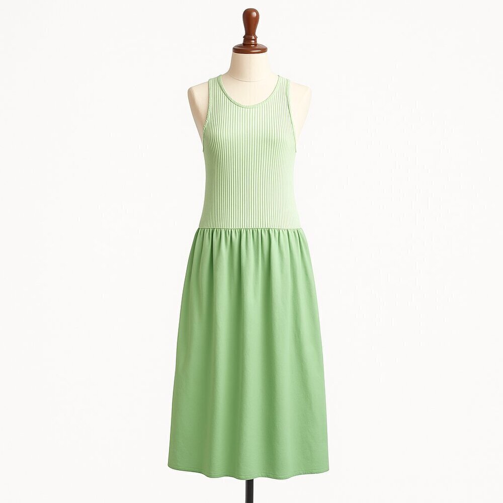 Free People Drops Of Venus Midi Dress Green Sz Medium Vacation Spring Summer NWT